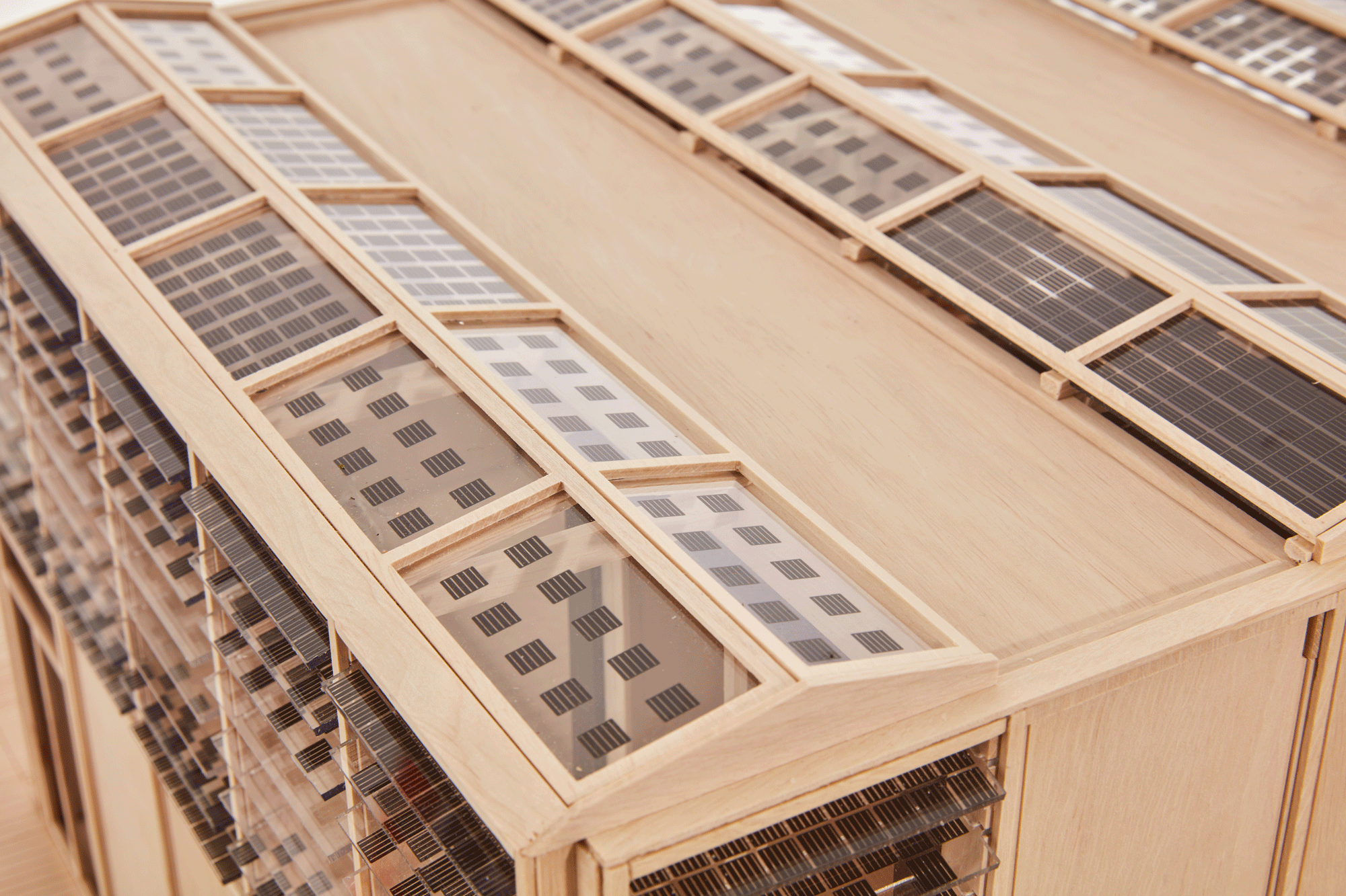 Solar cells printed on acrylic with a board printer. 